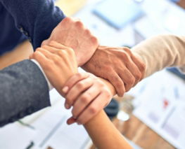 person in black long sleeve shirt holding persons hand